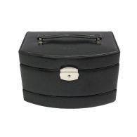 Windrose Automatik-Schmuckkoffer Merino Schwarz