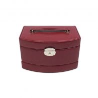 Windrose Automatik-Schmuckkoffer Merino Rot