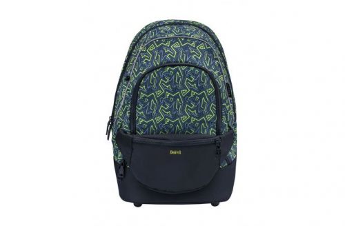 Belmil 2in1 School Backpack with Fanny pack Premium Schulrucksack Iguana 