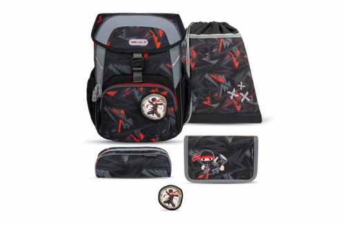 Belmil Maxi Schulranzen-Set 5-teilig "Ninja Game" mit Brustgurt, Magnetverschluss, Patch 1 Stück Ninja Game 