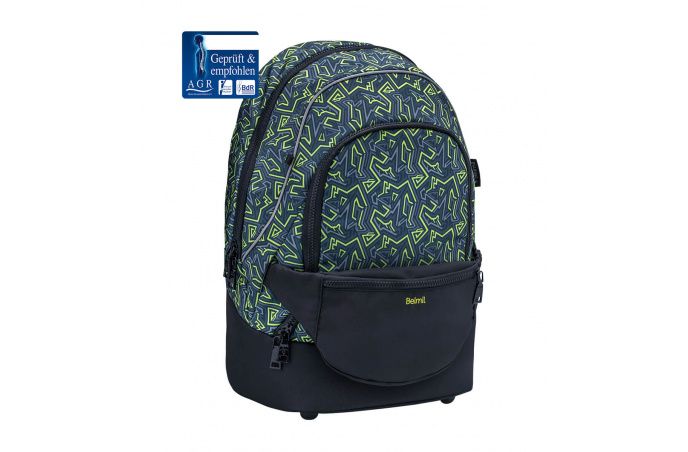 Belmil 2in1 School Backpack with Fanny pack Premium Schulrucksack Iguana #2