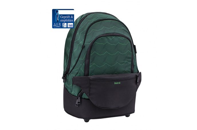 Belmil 2in1 School Backpack with Fanny pack Premium Schulrucksack Twist of Lime #2