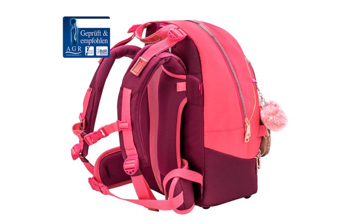 Belmil 2in1 School Backpack with Fanny pack Premium Schulrucksack Coral #4